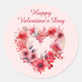 愛の開花 |フローラ |ハッピーバレンタインデー ラウンドシール (正面)