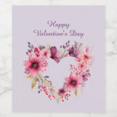 愛の開花 |フローラ |ハッピーバレンタインデー ワインラベル (シングルラベル)