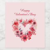 愛の開花 |フローラ |ハッピーバレンタインデー ワインラベル (シングルラベル)