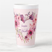 愛の開花 |名前をカスタムする |バレンタインデー カフェラテマグ (正面)
