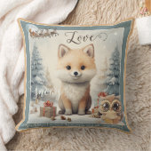 愛の降るクリスマス　かわいい狐 クッション (ブランケット)