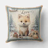 愛の降るクリスマス　かわいい狐 クッション (裏面)