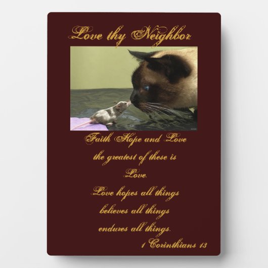 愛の隣人のプラーク フォトプラーク (正面)