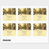 愛の雪で作られた松の木 スクエアシール (シート)