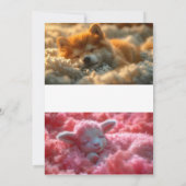 愛の雫：クリスタルハート フローラル ウェディング インビテーション (裏面)