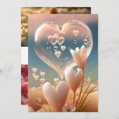 愛の露:クリスタルハートフローラ結婚ズ・インビタティ 招待状 (正面/裏面)