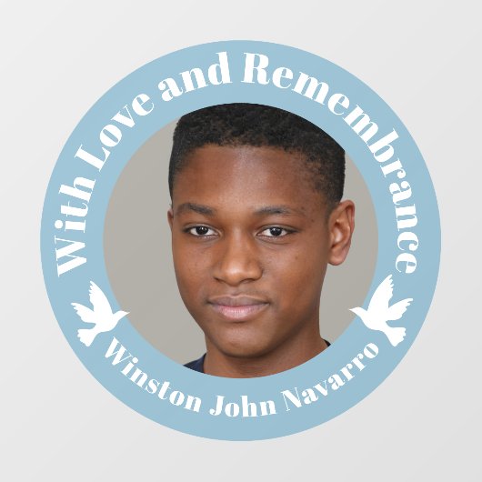 愛の青と2つの白い鳩の写真思い出 ウィンドウサイン (シート)