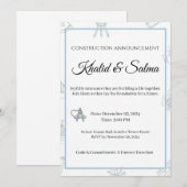 愛の青図 : コンストラクション テーマのウェディング招待状 招待状 (正面/裏面)