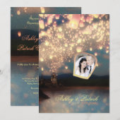 愛の願いランタン　写真を追加　結婚式招待状 招待状 (正面/裏面)