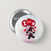 愛の風船:愛するボタン 缶バッジ (正面&裏面)