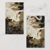 愛の飛んでいるフェニックス、白い羽、ハート 名刺 (正面/裏面)