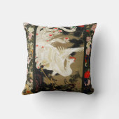 愛の飛んでいるフェニックス、羽、ハートフローラ クッション (裏面)