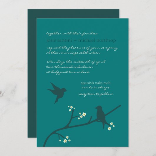 愛の飛行 {孔雀} 招待状 (正面/裏面)