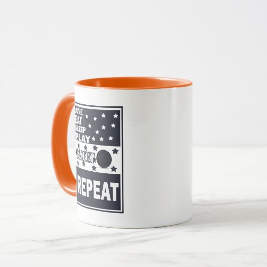 愛の食べ眠るバ遊スケットルの繰り返し マグカップ (正面左)