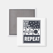 愛の食べ眠るバ遊スケットルの繰り返し マグネット (正面/裏面)