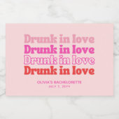 愛の飲バチェロレッテにピンク・ミニ スパークリングワインラベル (シングルラベル)