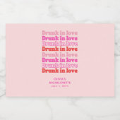 愛の飲バチェロレッテにピンク・ミニ リキュールボトルラベル (シングルラベル)