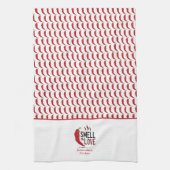 愛の香りを漂わせる赤チリ キッチンタオル (縦)