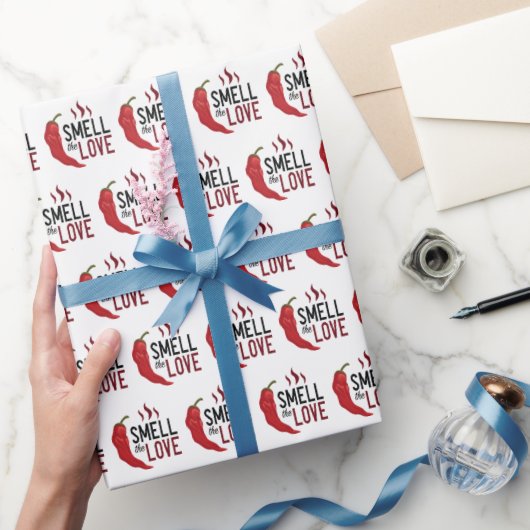 愛の香りを漂わせる赤チリ ラッピングペーパー (ギフト)