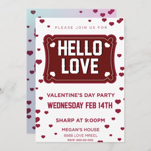 愛の香りコーヒーバブルこんにちは愛のフェスタ 招待状 (正面/裏面)