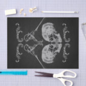 "愛の骸骨" ヴィンテージ骸骨 ブラックウェディング 薄葉紙 (クラフト)