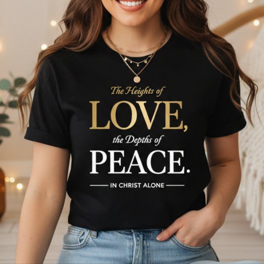 愛の高み、平和の深み トライブレンドTシャツ