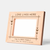 愛の魅力的ここにハート家族 レーザー彫刻フレーム (左)