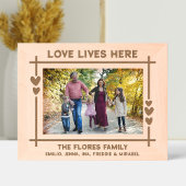 愛の魅力的ここにハート家族 レーザー彫刻フレーム