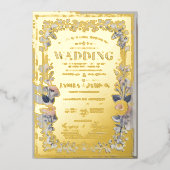 愛の魔法のお祝いに参加： 箔招待状 (正面)