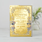 愛の魔法のお祝いに参加： 箔招待状 (立ち正面)