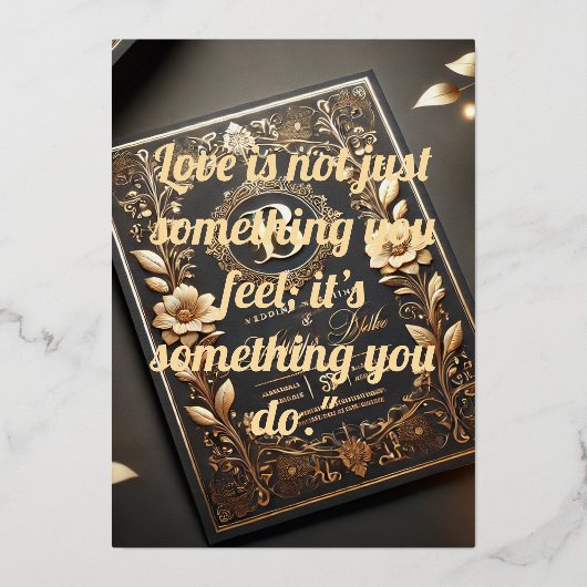 愛の魔法のお祝いに参加: 箔招待状 (裏面)