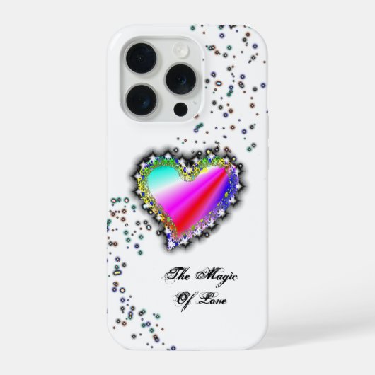 愛の魔法、星と虹のハート iPhoneケース (裏面)