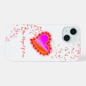 愛の魔法、星と虹のハート iPhone 15ケース (裏面横)