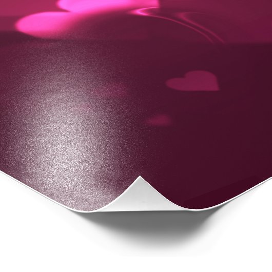 愛の鮮やかピンクと赤の《写真》ぼけ味ハート フォトプリント (角)