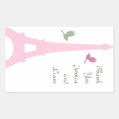 愛の鳥ありがとうステッカー 長方形シール (正面)