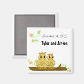 愛の鳥が日付を保存 マグネット (正面/裏面)