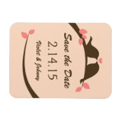 愛の鳥が日付を保存 マグネット (横)