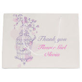 愛の鳥が鳥の抱き枕を開結婚く ラージペーパーバッグ (正面)