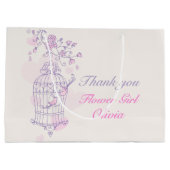 愛の鳥が鳥の抱き枕を開結婚く ラージペーパーバッグ (裏面)