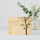 愛の鳥たちと木目調の出欠確認カード 出欠カード (スタンド正面)