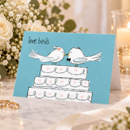 愛の鳥たちの結婚 花嫁と花婿 おめでとう カード