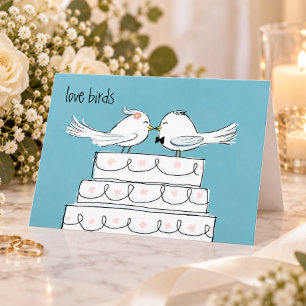 愛の鳥たちの結婚 花嫁と花婿 おめでとう カード