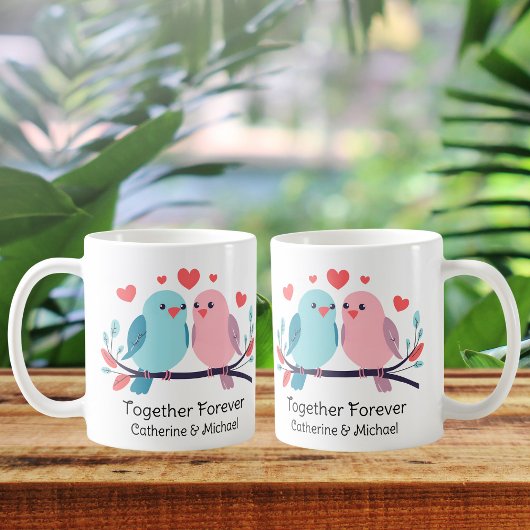 愛の鳥たちよ、永遠に結ばれて バレンタインデー結婚式 コーヒーマグカップ