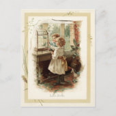 愛の鳥と子供のヴィンテージ再生 ポストカード (正面)