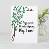 愛の鳥と枝のアニバーサリー カード (スタンド正面)