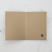 愛の鳥と猫ブラウンストーン窓バレンタイン ノートカード (内部)