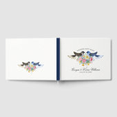 愛の鳥と花カラフル花花束 ゲストブック (全面)