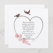 『愛の鳥のハート』の結婚サンキューカード サンキューカード (正面/裏面)