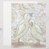 愛の鳥のレターヘッド完璧なカップルロマンチックな芸術 (正面/裏面)