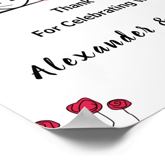 愛の鳥の好意の結婚ブライダルシャワーポスター ポスター (角)